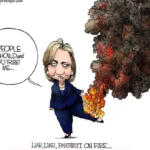 Hillary Clinton liar liar pantsuit on fire
