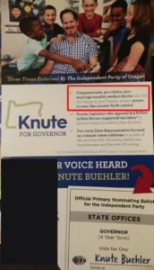 Knute Buehler Independent Party flyer